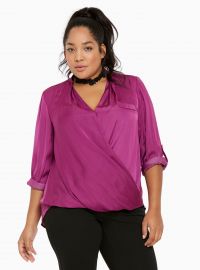 Torrid Satin Surplice Blouse at Torrid