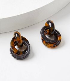 Tortoiseshell Print Link Earrings at Loft