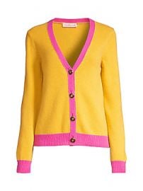 Tory Burch - Contrast-Trim Cashmere Cardigan Sweater at Saks Fifth Avenue