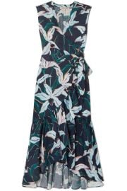 Tory Burch - Ruffled floral-print cotton-poplin wrap dress at Net A Porter