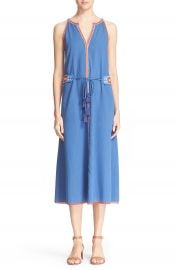 Tory Burch  Savannah  Cotton   Linen Midi Dress at Nordstrom