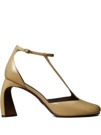 Tory Burch 90mm peep-toe T-strap Shoes Brown at Farfetch