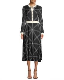 Tory Burch Anja Diamond-Stitch Midi Dress at Neiman Marcus