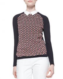 Tory Burch Carmine Feather-Stitch Sweater at Neiman Marcus