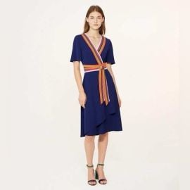 Tory Burch Dresses Nwt Tory Burchpeggy Colorblock Wrap Dress Poshmark at Poshmark