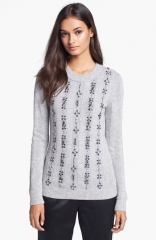 Tory Burch Etta Embellished Crewneck Sweater at Nordstrom