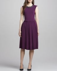 Tory Burch Eva Jewel-Neck Dress at Neiman Marcus