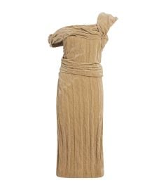 Tory Burch Gold Cotton Velvet Twisted Midi Dress Harrods US at Harrods