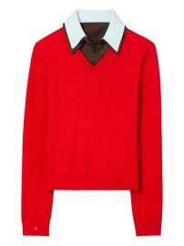 Tory Burch Layered Knitted Top Red at Farfetch