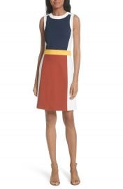 Tory Burch Mya Colorblock Stretch A-Line Dress at Nordstrom