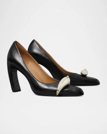 Tory Burch Pierced Leather 90 Mm Pumps at Neiman Marcus