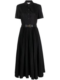 Tory Burch Pleated Poplin Shirt Dress Black at Farfetch