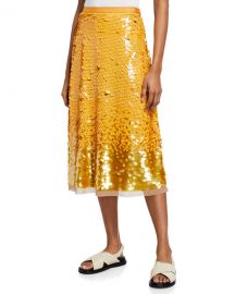 Tory Burch Sequin Embellished Midi Skirt at Neiman Marcus