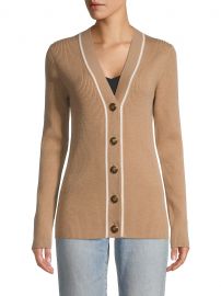 Tory Burch Simone Ribbed Cardigan  SaksFifthAvenue at Saks Fifth Avenue