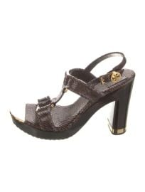 Tory Burch Snakeskin T Strap Sandals at The Real Real