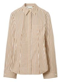 Tory Burch Striped Cotton Shirt White at Farfetch