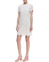 Tory Burch Trixy Crochet Lace Dress Ivory at Neiman Marcus