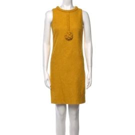 Tory Burch Tweed Braided Rose Sheath Dress at The Real Real