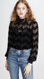 Tory Burch Velvet Devore Dot Embroidered Top at Shopbop