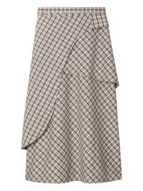 Tory Burch Windowpane Wrap Skirt Grey at Farfetch