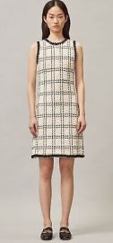 Tory Burch Womens Dress M Medium Ivory Black Linen Wool Tweed Sleeveless 598 eBay at eBay