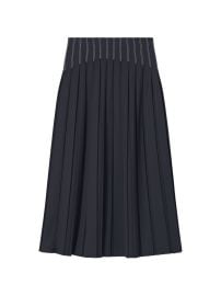 Tory Burch Wool Twill Pleated Skirt Black at Farfetch