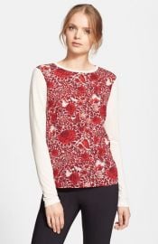 Tory Burch and39Roananand39 Floral Print Long Sleeve Tee at Nordstrom