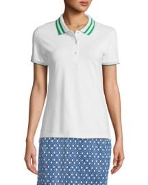 Tory Sport Pleated-Collar Short-Sleeve Polo Top at Neiman Marcus