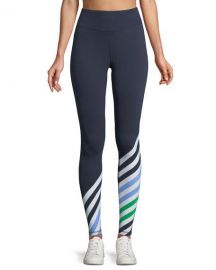 Tory Sport Striped Full-Length Performance Leggings   Neiman Marcus at Neiman Marcus