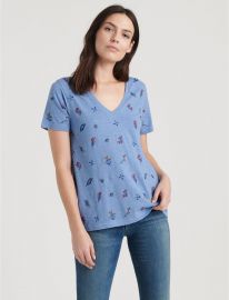 Tossed Floral Embroidered Tee at Lucky Brand