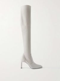 Toteme Leather Over the knee Boots in Light gray at Net a Porter