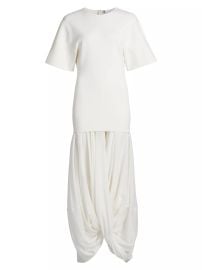 Toteme Sculptural Crewneck Combo Maxi Dress at Saks Fifth Avenue
