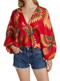 Toucan Bell-Sleeve Blouse at Saks Fifth Avenue