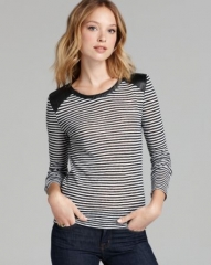 Townsen Top - Seattle Stripe Leather Detail at Bloomingdales