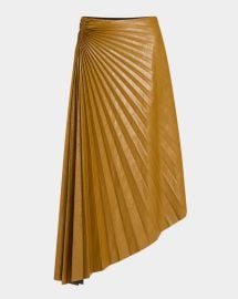 Tracy Pleated High-Low Midi Skirt at Neiman Marcus