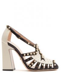 Tracy faux-pearl embellished leather pumps at Matches