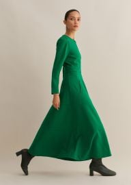 Travel Tailoring Fit and Flare Maxi Dress MEEM Ultra Green at Me and Em