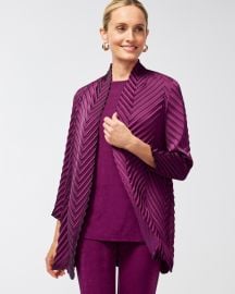 Travelers Collection Pleated Jacket in Wicket Plum at Chicos