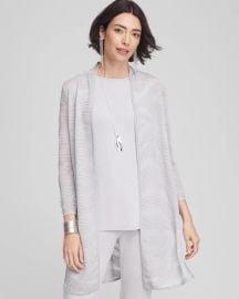 Travelers Zebra-Motif Metallic Cardigan Chicox27s at Chicos