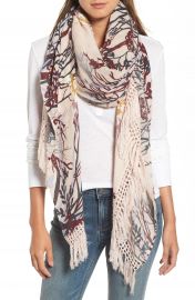 Treasure   Bond Foliage Forest Fringe Scarf at Nordstrom