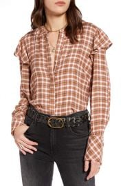 Treasure & Bond Plaid Long Sleeve Top at Nordstrom Rack