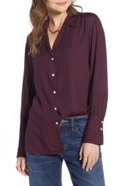 Treasure Bond Blouson Stripe Boyfriend Shirt at Nordstrom