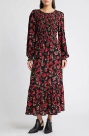 Treasure Bond Floral Print Smocked Bodice Dress at Nordstrom Rack