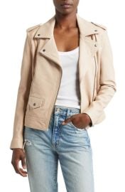 Treasure Bond Leather Biker Jacket in Black at Nordstrom