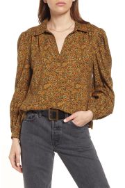 Treasure Bond Long Sleeve Cotton Blouse at Nordstrom