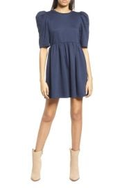 Treasure Bond Puff Sleeve Organic Cotton Recycled Polyester Minidress at Nordstrom