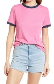 Treasure Bond Ringer Tee in White-Tan Combo Size X-Small at Nordstrom