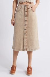 Treasure and Bond Button Front Denim Midi Skirt at Nordstrom