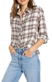 Treasure and Bond Plaid Boyfriend Shirt at Nordstrom