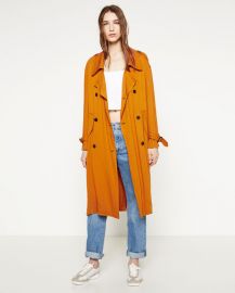 Trench Coat with Horn Button at Zara